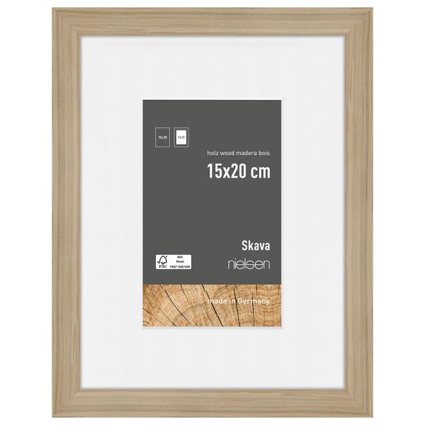 Holzrahmen Skava mit Passepartout 15x20 cm (9x13 cm) | Natur | Normalglas
