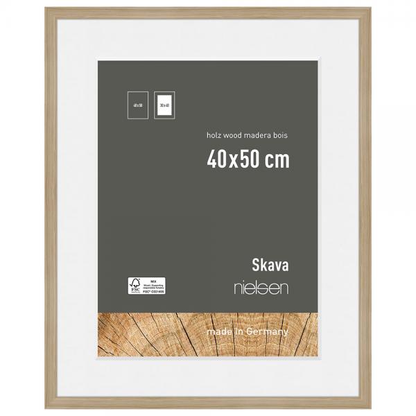 Holzrahmen Skava mit Passepartout 40x50 cm (30x40 cm) | Natur | Normalglas