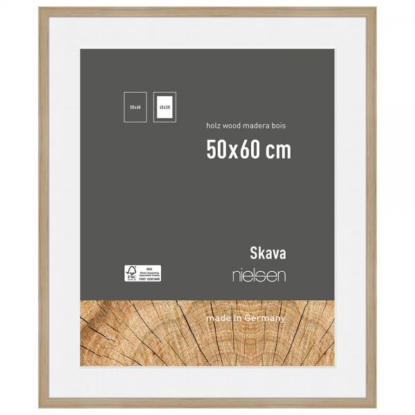 Holzrahmen Skava mit Passepartout 50x60 cm (40x50 cm) | Natur | Normalglas