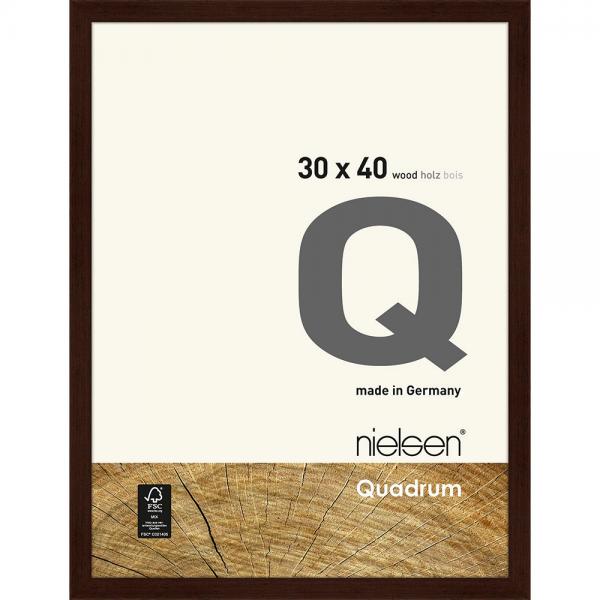 Holz Bilderrahmen Quadrum 30x40 cm | Wenge | Normalglas