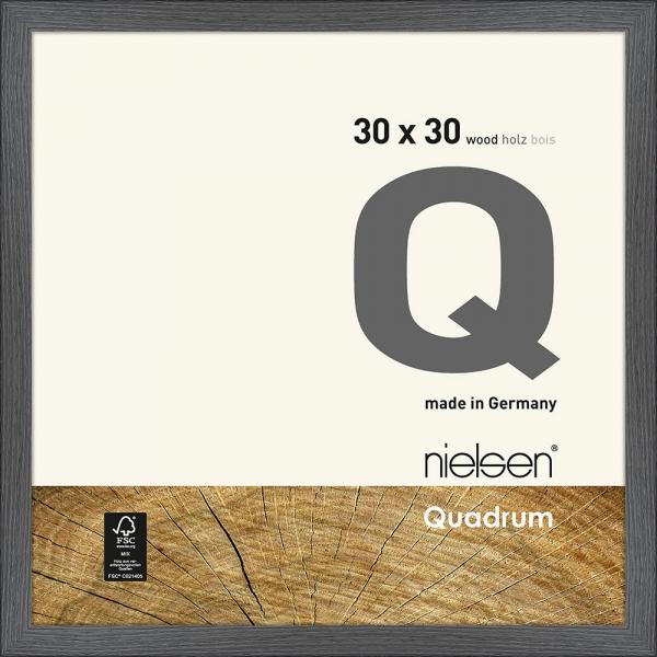 Holz Bilderrahmen Quadrum 30x30 cm | Taubengrau | Normalglas