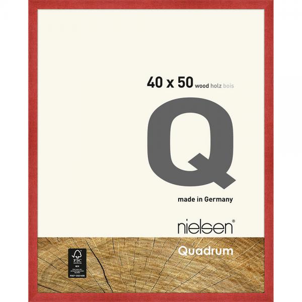 Holz Bilderrahmen Quadrum 40x50 cm | Rot | Normalglas