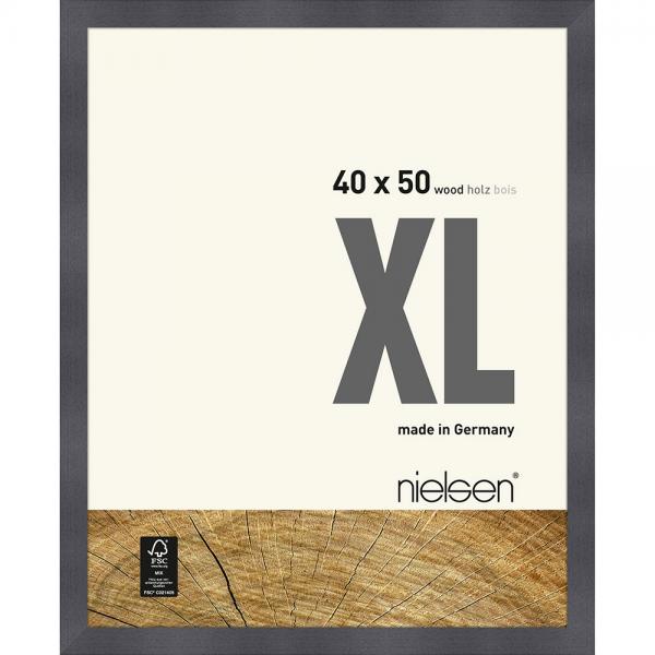 Holz Bilderrahmen XL 40x50 cm | Grau | Normalglas