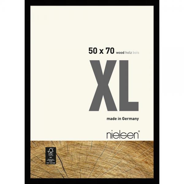 Holz Bilderrahmen XL 50x70 cm | Schwarz | Normalglas