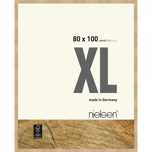 Holz Bilderrahmen XL 80x100 cm | Eiche Natur | Normalglas