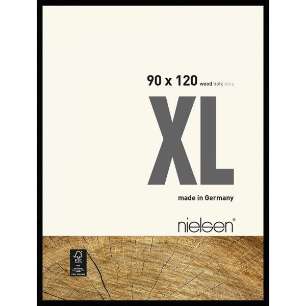 Holz Bilderrahmen XL 90x120 cm | Schwarz | Normalglas