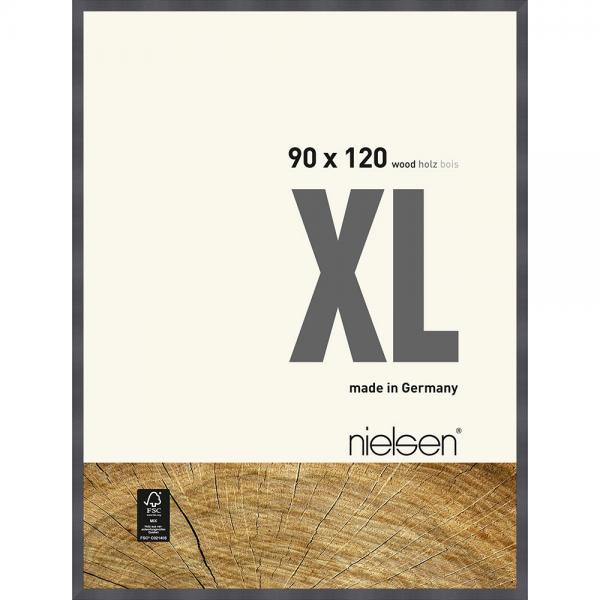 Holz Bilderrahmen XL 90x120 cm | Grau | Normalglas