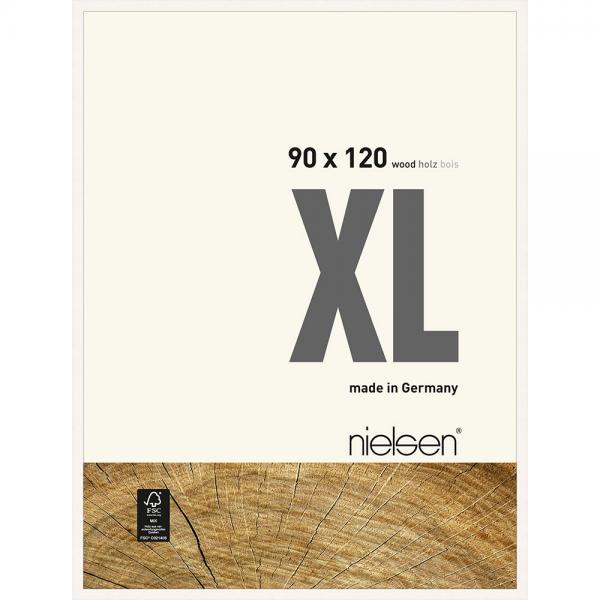 Holz Bilderrahmen XL 90x120 cm | Weiß deckend | Normalglas