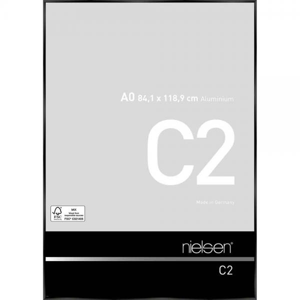 Alu Bilderrahmen C2 84,1x118,9 cm (A0) | Eloxal Schwarz glanz | Normalglas