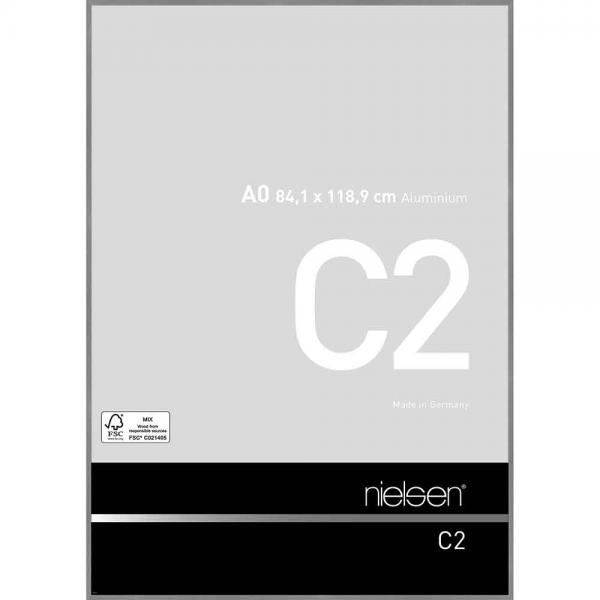 Alu Bilderrahmen C2 84,1x118,9 cm (A0) | Struktur Grau matt | Normalglas