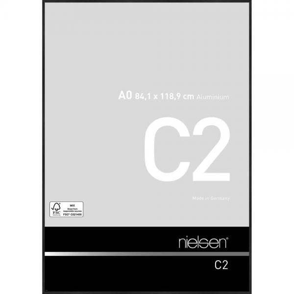 Alu Bilderrahmen C2 84,1x118,9 cm (A0) | Struktur Schwarz matt | Normalglas
