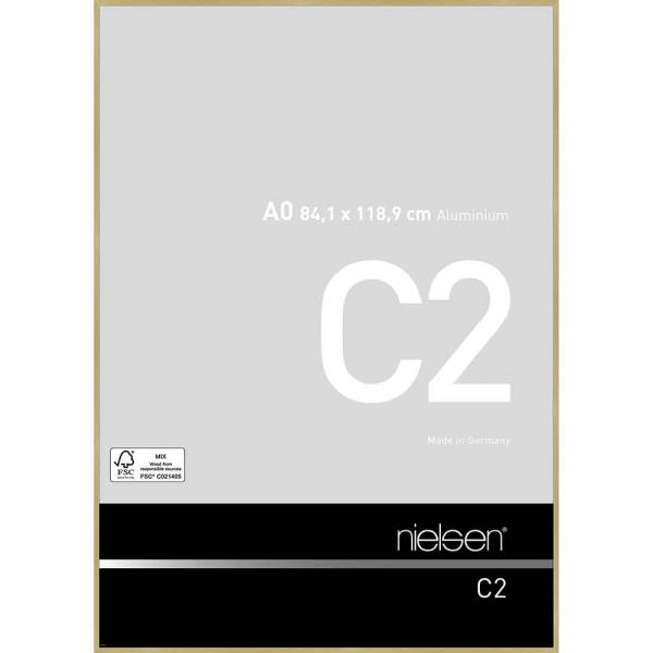 Alu Bilderrahmen C2 84,1x118,9 cm (A0) | Struktur Gold matt | Normalglas