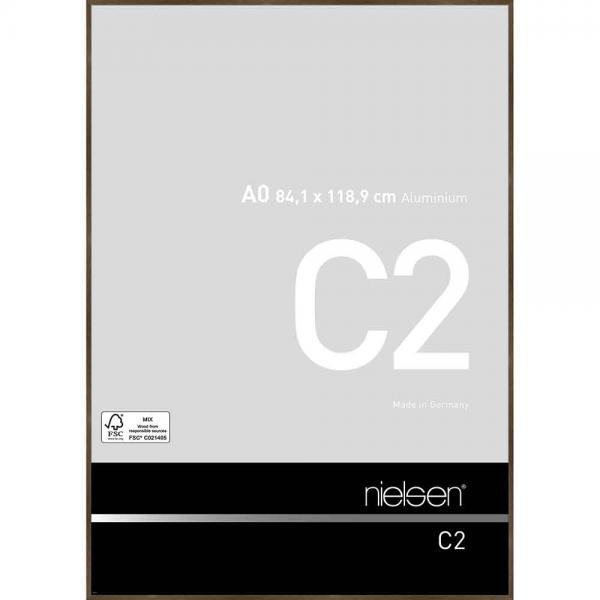 Alu Bilderrahmen C2 84,1x118,9 cm (A0) | Struktur Walnuss matt | Normalglas