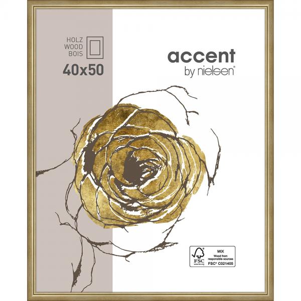 Holz Bilderrahmen Ascot 40x50 cm | Gold | Normalglas