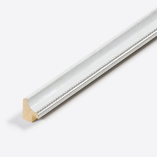 Holz Bilderrahmen Opera 15 21x29,7 cm (A4) | Weiß-Silber | Normalglas