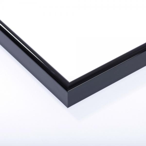 Alu Bilderrahmen Profil R 80x80 cm | schwarz glänzend | Normalglas