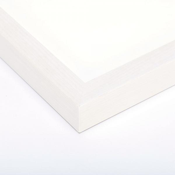 Holz Bilderrahmen aus Buche, Ahorn, Eiche & Walnuss 80x80 cm | Ahorn weiß lasiert | Normalglas