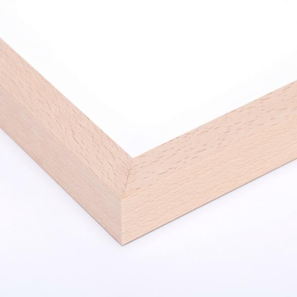 Holz Bilderrahmen aus Buche, Ahorn, Eiche & Walnuss 60x70 cm | Buche natur | Normalglas