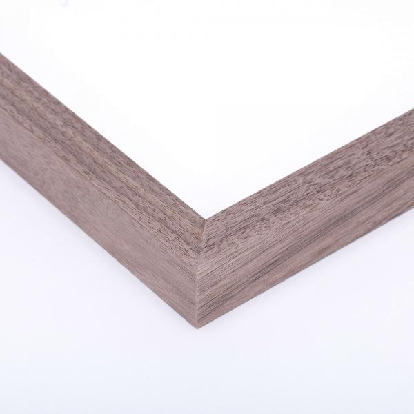 Holz Bilderrahmen aus Buche, Ahorn, Eiche & Walnuss 100x100 cm | Walnuss natur | Normalglas