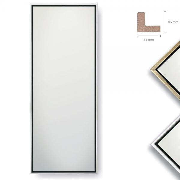 Holz Wandspiegel Boscho 50x70 cm | Gold schwarz | Spiegel mit Facettenschliff