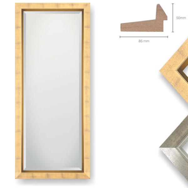 Holz Wandspiegel Brambilla 30x40 cm | Gold | Spiegel mit Facettenschliff