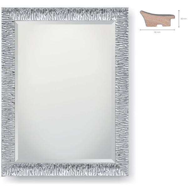 Holz Wandspiegel Argento 30x40 cm | Silber | Spiegel mit Facettenschliff