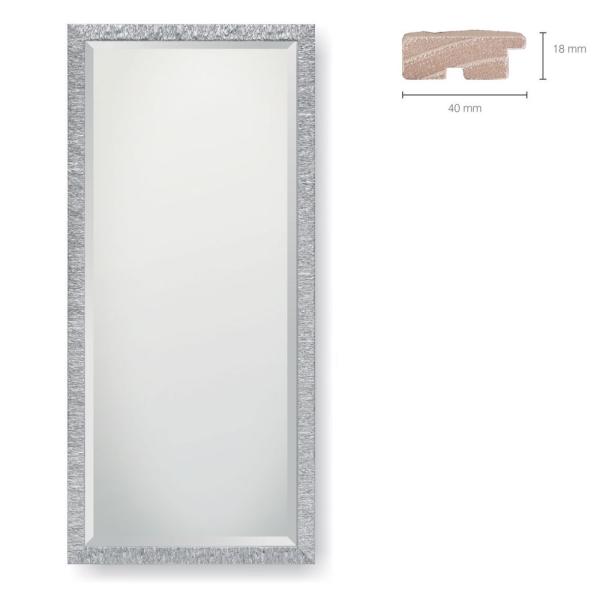Holz Wandspiegel Fabro 50x100 cm | Silber | Spiegel mit Facettenschliff