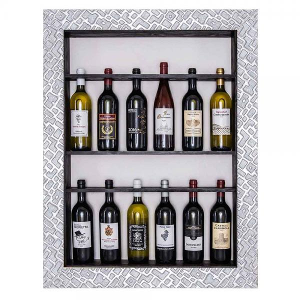 Bilderrahmen für Weinflaschen Piemont 60x80 cm | Silber