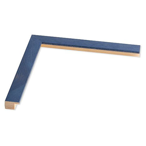 Holz Bilderrahmen Cedrella 50x60 | blau gebeizt | Normalglas