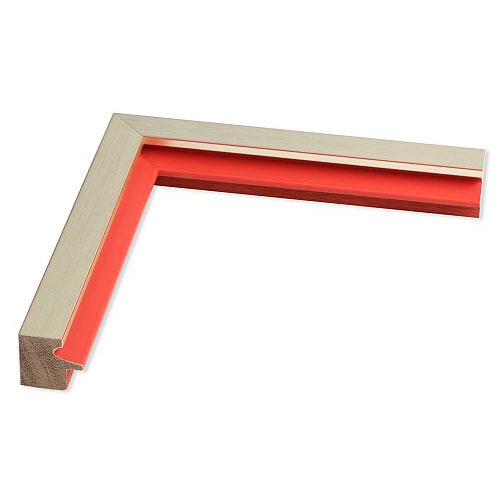 Holz Bilderrahmen Loop Nobile 10x15 | platin, Kehle rot | Normalglas
