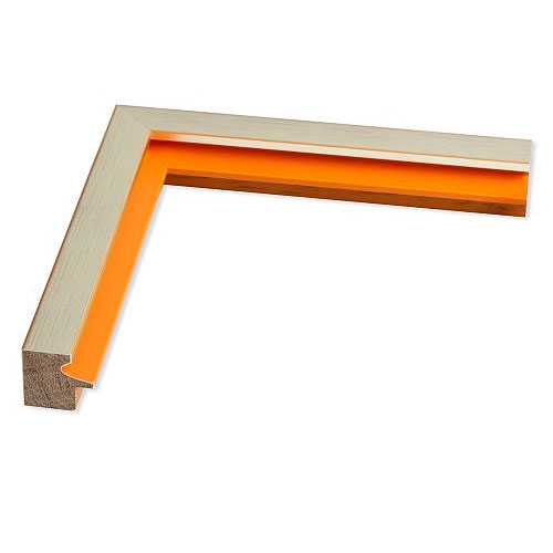 Holz Bilderrahmen Loop Nobile 70x100 | silber, Kehle orange | Normalglas