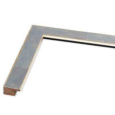 Holz Bilderrahmen Auriga 30x30 | graublau meliert, Kante platin | Normalglas