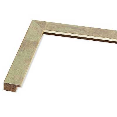 Holz Bilderrahmen Auriga 30x30 | jadegruen meliert, Kante platin | Normalglas