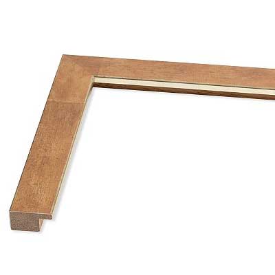 Holz Bilderrahmen Auriga 50x65 | kupfer hell meliert, Kante platin | Normalglas