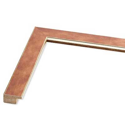 Holz Bilderrahmen Auriga 50x65 | kupfer meliert, Kante platin | Normalglas