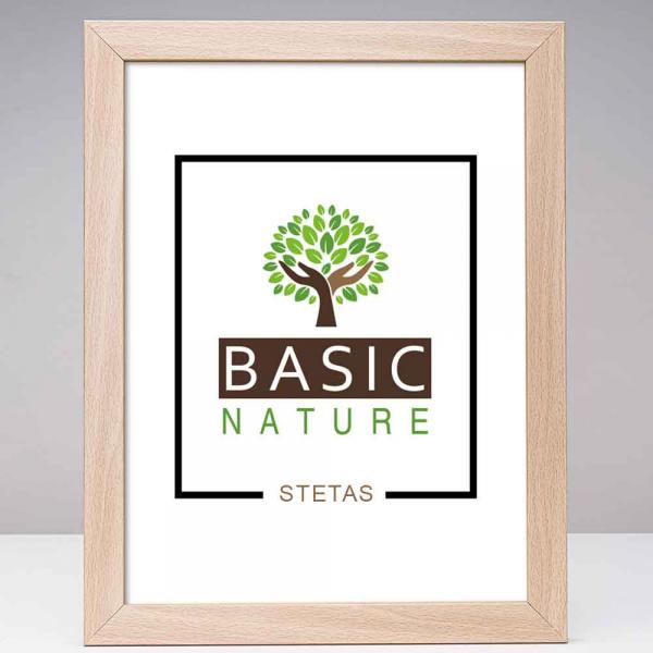 Holz Bilderrahmen Basic Nature (MDF) 40x50 cm | Buche | Kunstglas