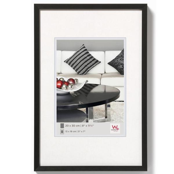 Alu Bilderrahmen Chair 20x20 cm mit Passepartout (13x13) | schwarz | Normalglas