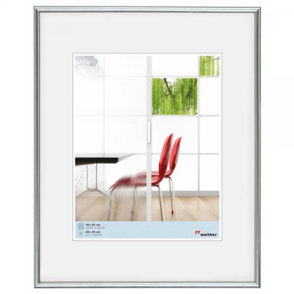 Kunststoff Bilderrahmen Galeria 40x50 cm | silber | Normalglas