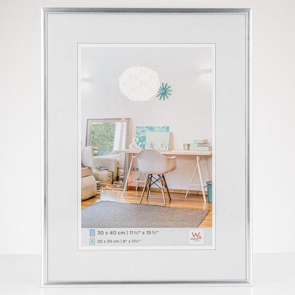 New Lifestyle Kunststoff Bilderrahmen 24x30 cm | Silber | Normalglas