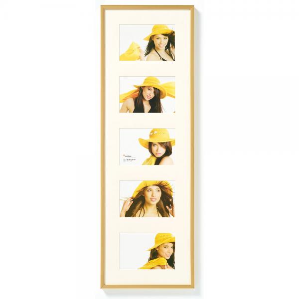 Bilderrahmen New Lifestyle für 5 Bilder 10x15 cm | gold | Normalglas
