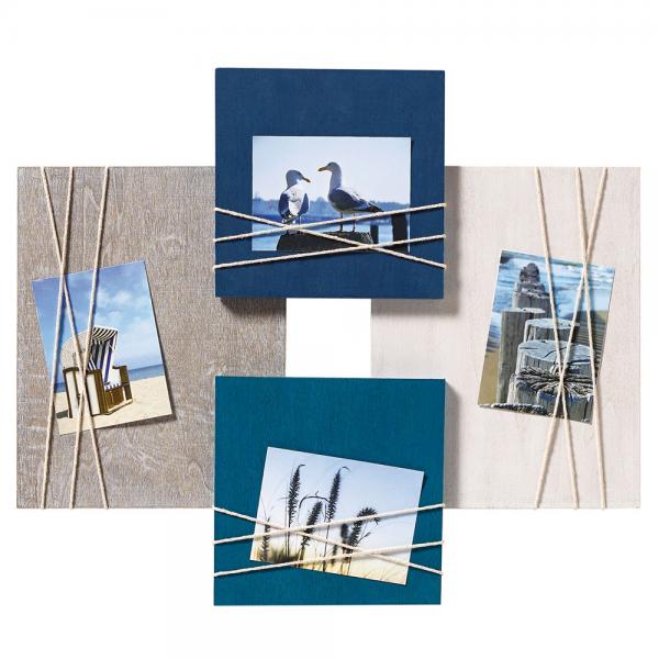 Bilderrahmen Collage La Casa für 4 Bilder 8x11 cm | blau