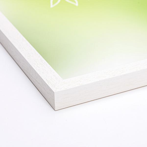 Holz Bilderrahmen Rhön 35x50 cm | Weiß lasiert | Normalglas