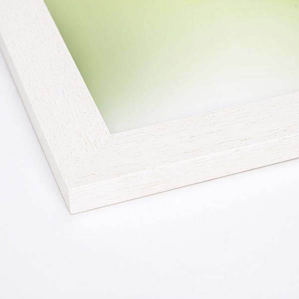 Holz Bilderrahmen Fläming 40x50 cm | Weiß lasiert | Normalglas