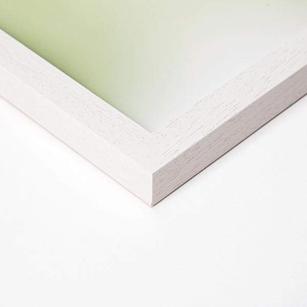 Holz Bilderrahmen Jasmund 9x9 cm | Weiß lasiert | Normalglas