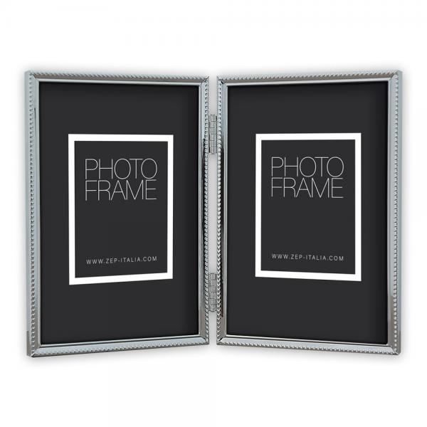 Doppel-Bilderrahmen Marie 2x7x10 cm | Silber | Kunstglas