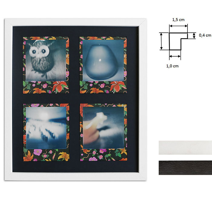 Bilderrahmen für 4 Sofortbilder - Typ Polaroid 600 